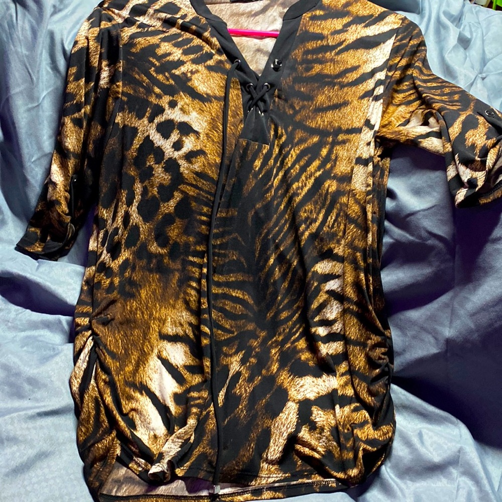 Dress shirt by Liz McCoy. Tigger print